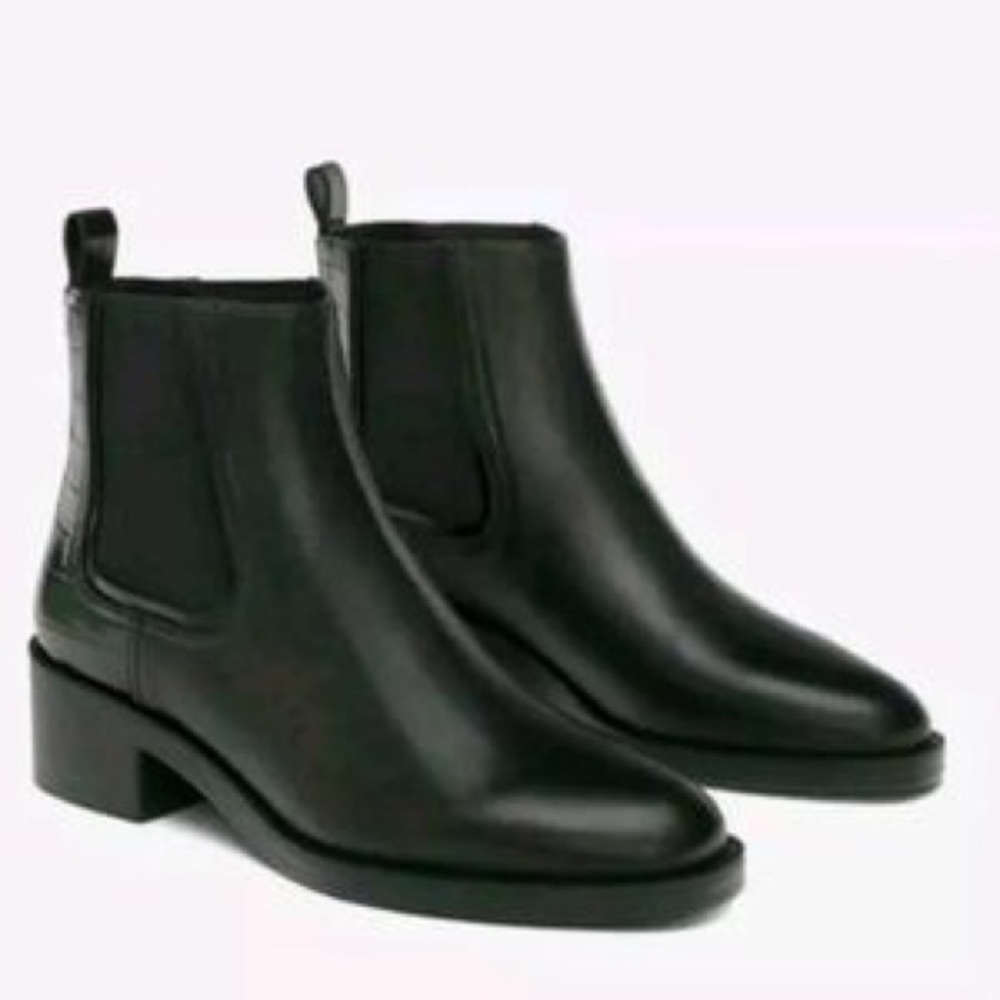 Zara Croc Heeled Chelsea Boots EUC